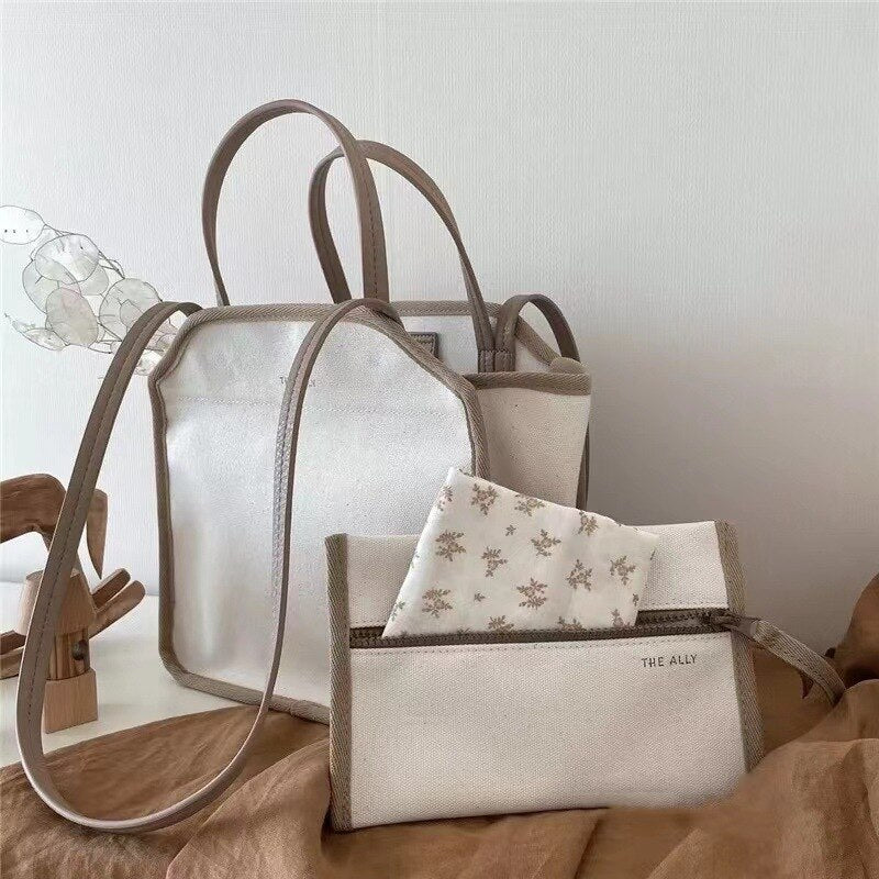 Canvas Diaper Bag with Pouch - CONSOMNIO