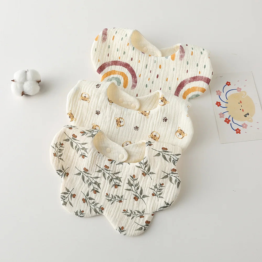 Flower Cut Cotton Baby Bib