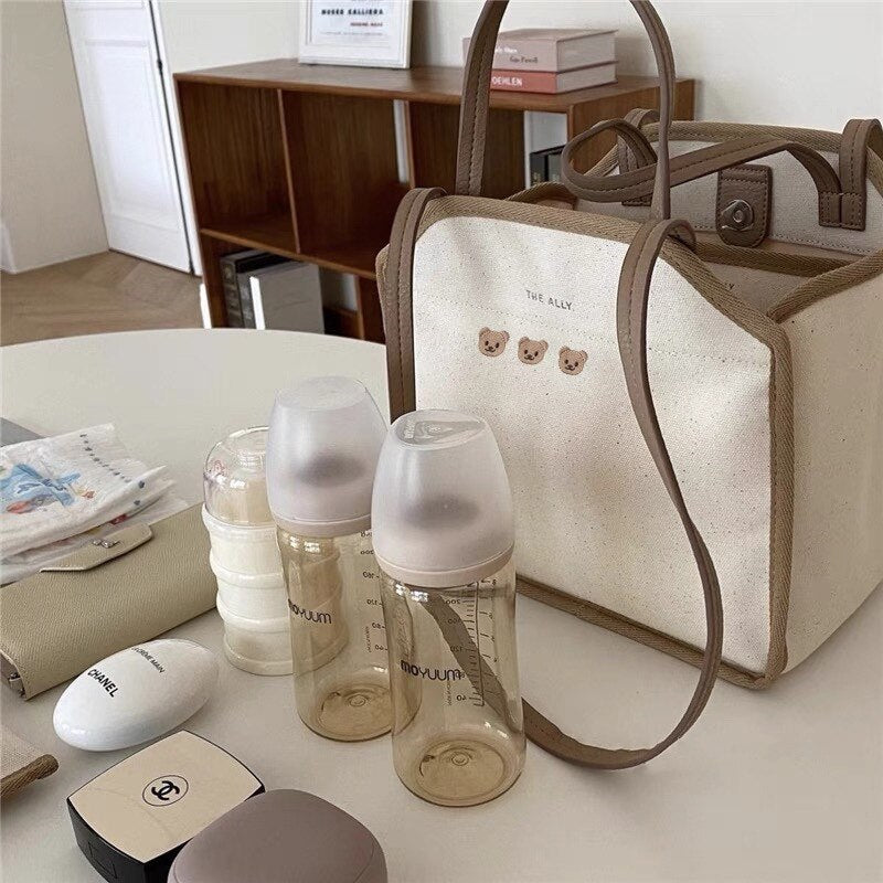 Canvas Diaper Bag with Pouch - CONSOMNIO