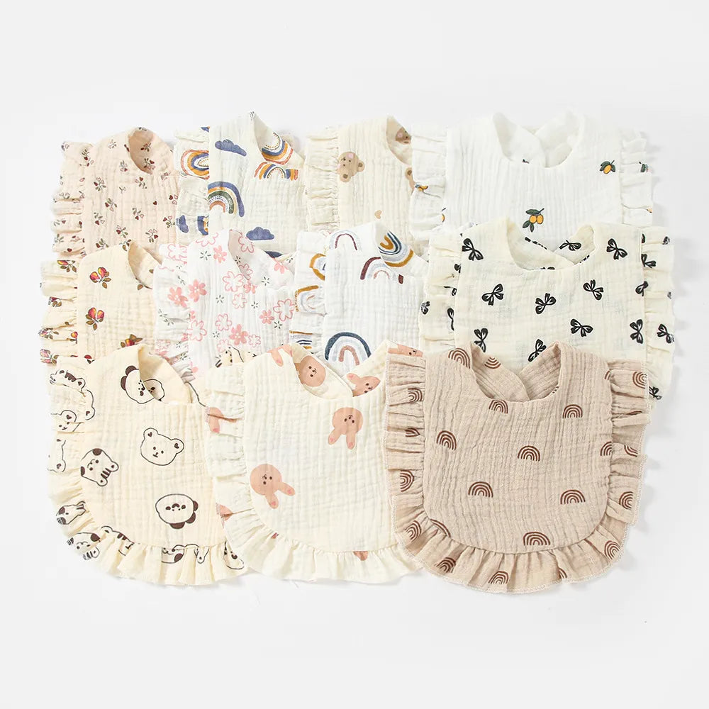 Ruffle Cotton Baby Bib