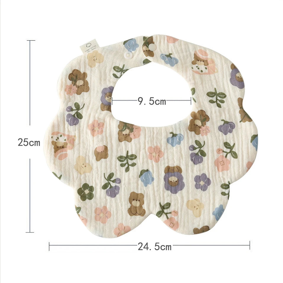 Flower Cut Cotton Baby Bib