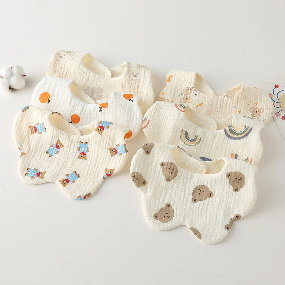 Flower Cut Cotton Baby Bib