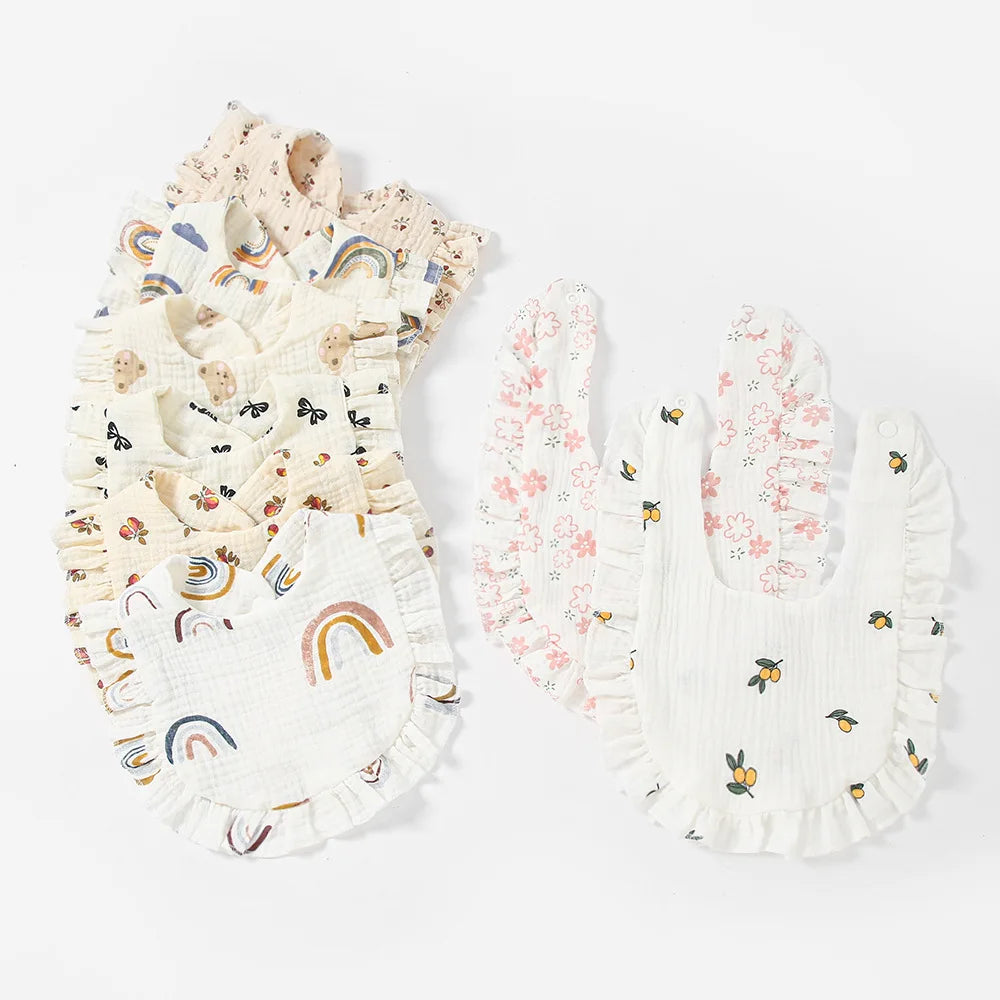 Ruffle Cotton Baby Bib