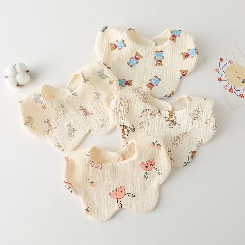 Flower Cut Cotton Baby Bib