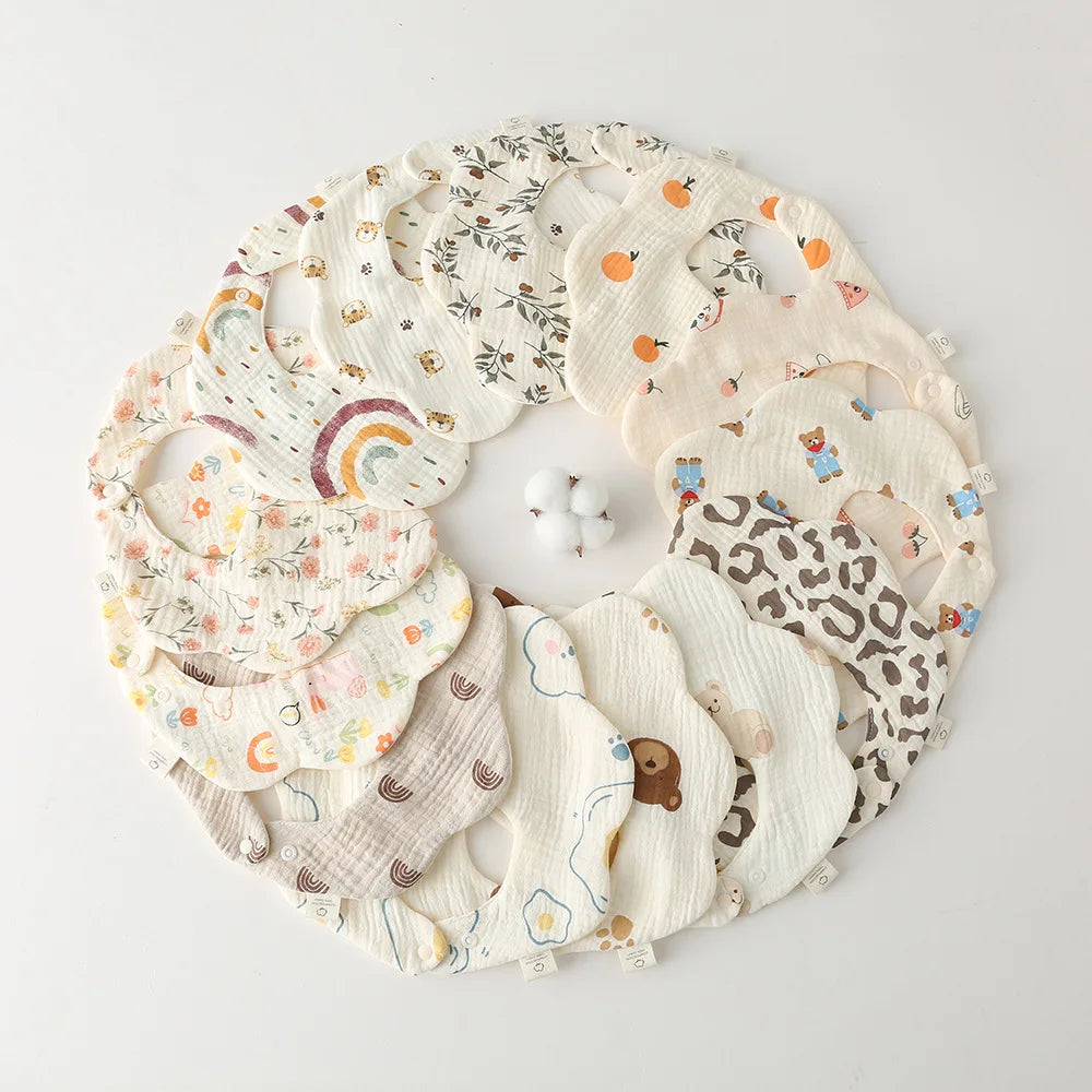 Flower Cut Cotton Baby Bib