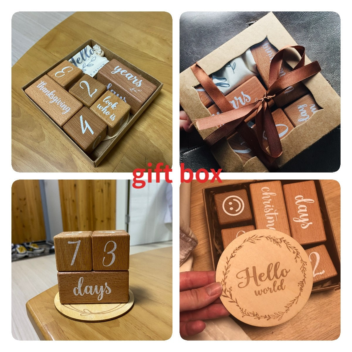 Wood Baby Milestone Blocks and Cards - CONSOMNIO