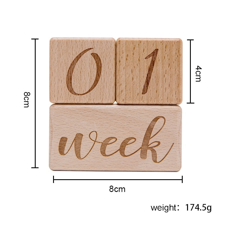 Wood Baby Milestone Blocks and Cards - CONSOMNIO