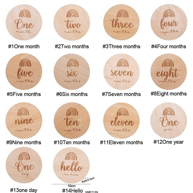 Wood Baby Milestone Blocks and Cards - CONSOMNIO