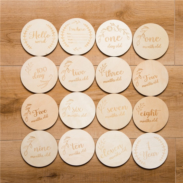 Wood Baby Milestone Blocks and Cards - CONSOMNIO